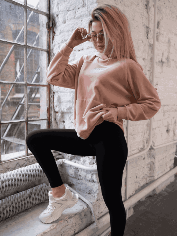 BLUZA WELUR LUX RÓŻOWA DMF