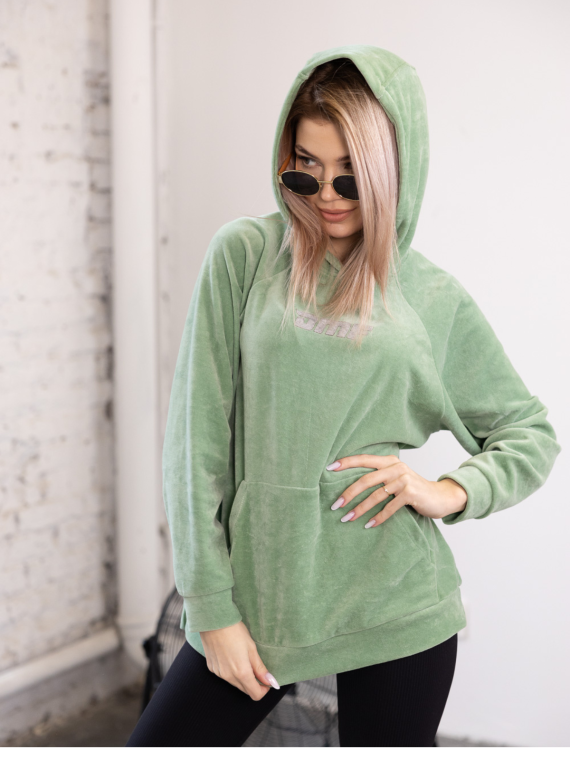 BLUZA WELUR LUX MIĘTOWA DMF