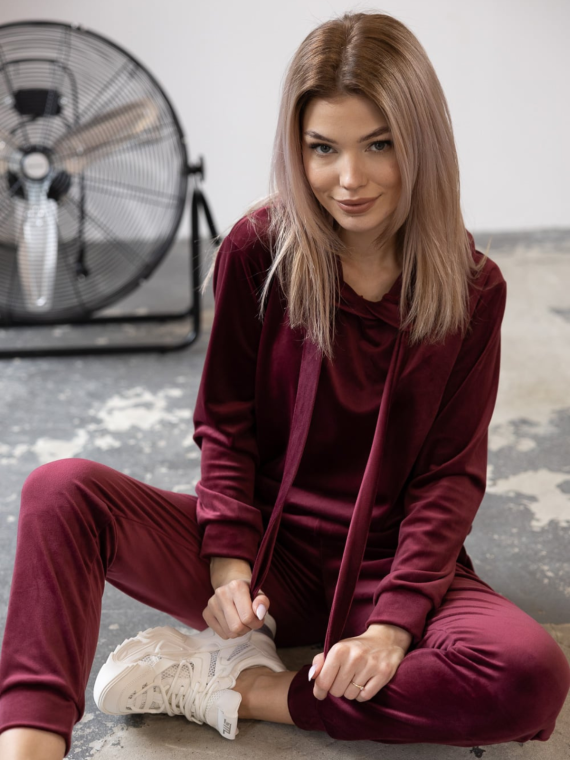 KOMPLET WELUROWY BURGUNDOWY VIBES