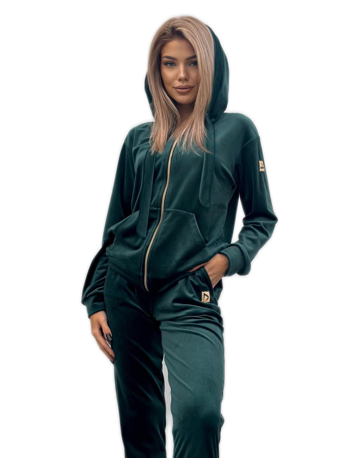 KOMPLET WELUROWY BUTELKOWA ZIELEŃ DMF