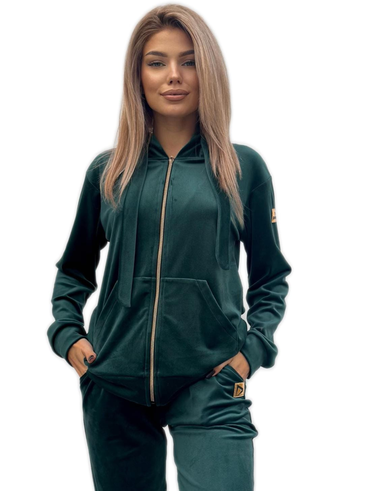 KOMPLET WELUROWY BUTELKOWA ZIELEŃ DMF