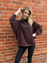 BLUZA OVERSIZE Z KAPTUREM CZEKOLADOWA DMF
