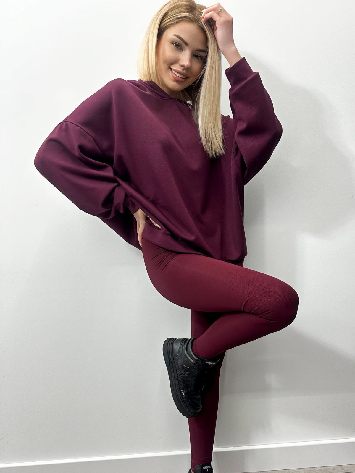 LEGGINSY BURGUNDOWE DMF