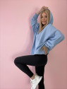 BLUZA OVERSIZE Z KAPTUREM BŁĘKITNA DMF