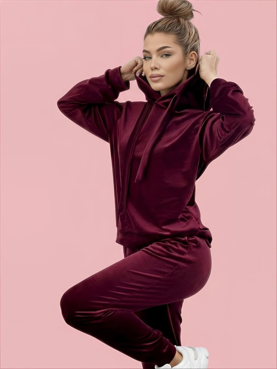 KOMPLET WELUROWY BURGUNDOWY VIBES