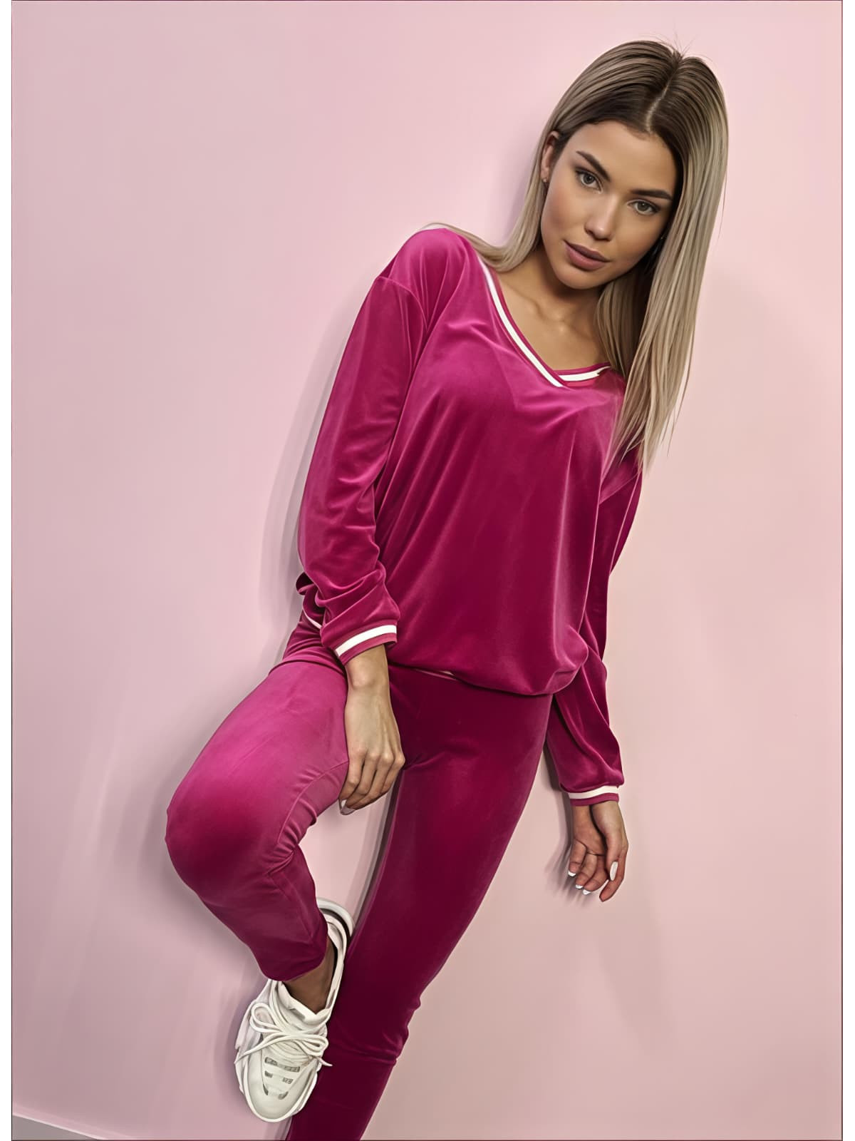 KOMPLET WELUROWY RÓŻOWY DUO