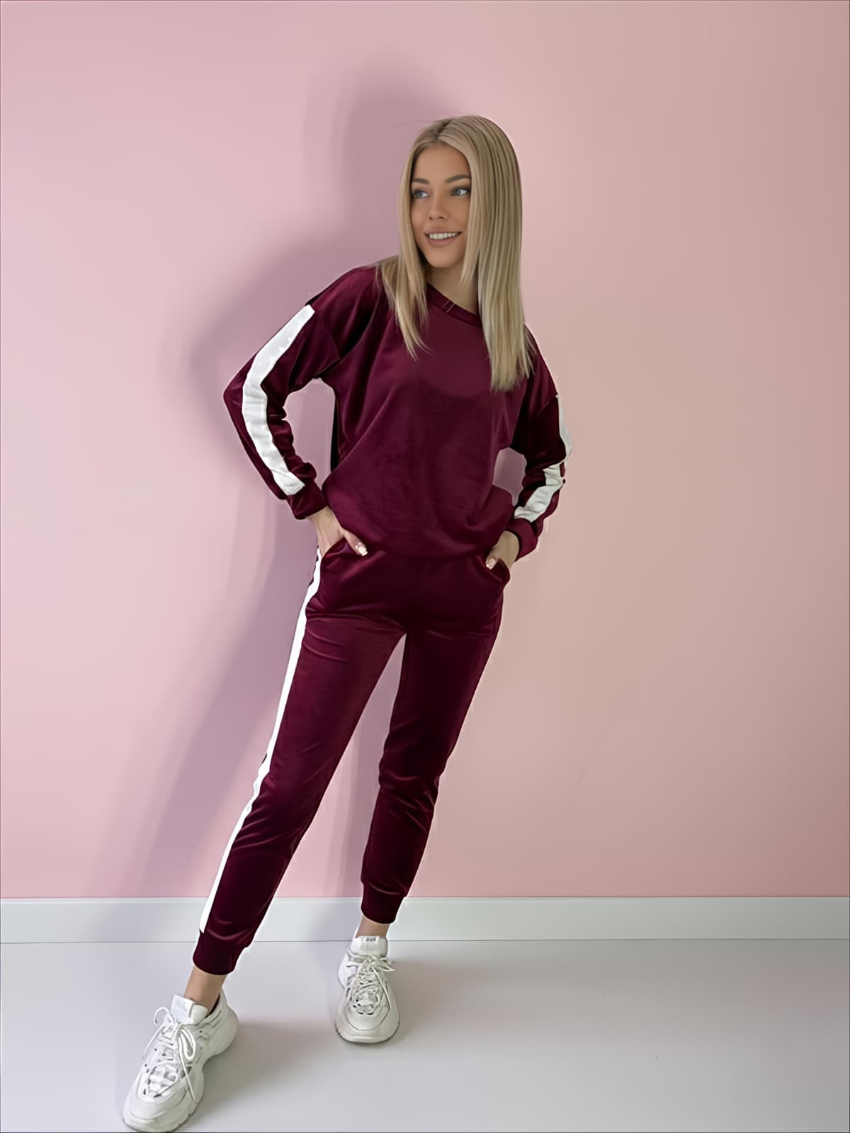 DRES WELUROWY BURGUNDOWY TUTTI