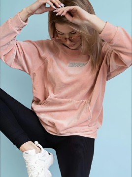 BLUZA WELUR LUX RÓŻOWA DMF