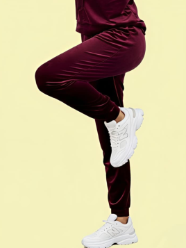 SPODNIE WELUROWE BURGUNDOWE  VIBE