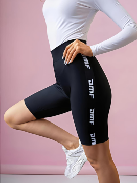 KRÓTKIE LEGGINSY CZARNE LOGO DMF