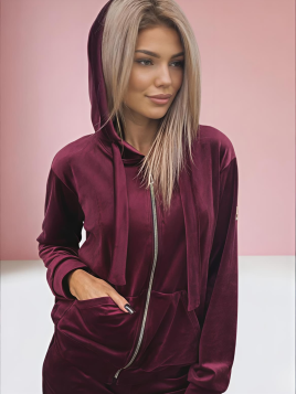 KOMPLET WELUROWY BURGUNDOWY DMF