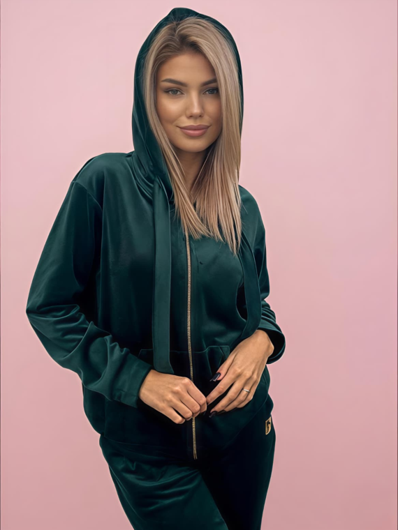 KOMPLET WELUROWY BUTELKOWA ZIELEŃ DMF