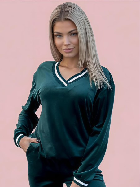 DRES WELUROWY  BUTELKOWA ZIELEŃ DUO