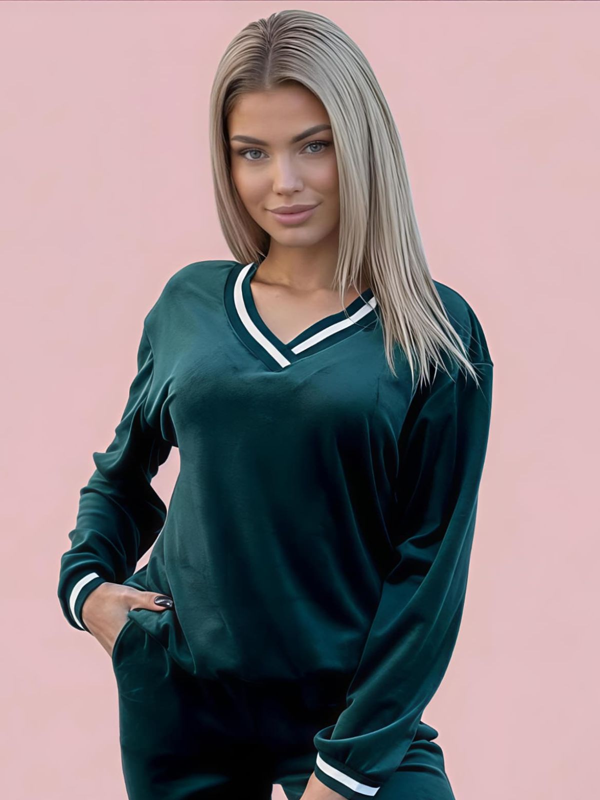 DRES WELUROWY  BUTELKOWA ZIELEŃ DUO