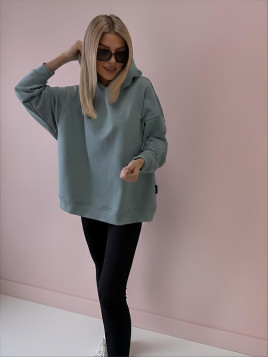 BLUZA OVERSIZE Z KAPTUREM PISTACJA DMF