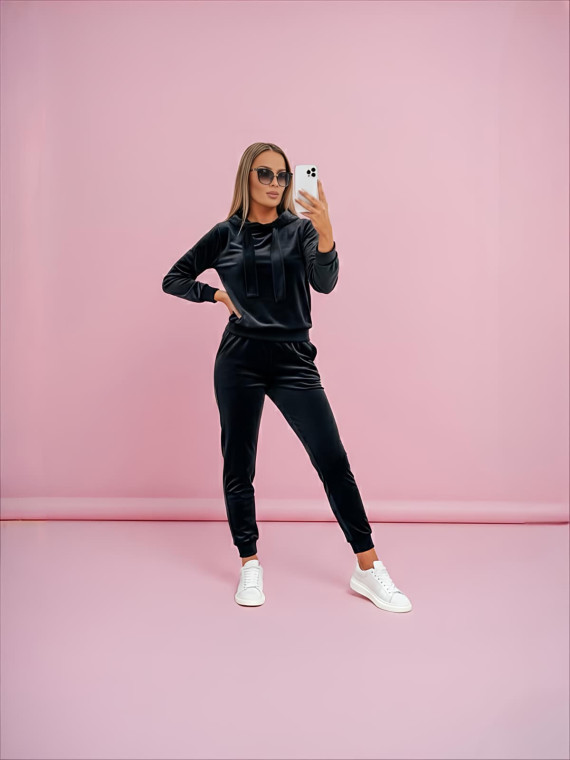 DRES WELUROWY CZARNY DMF