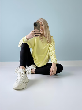 BLUZA WELUR LUX CYTRYNOWA DMF