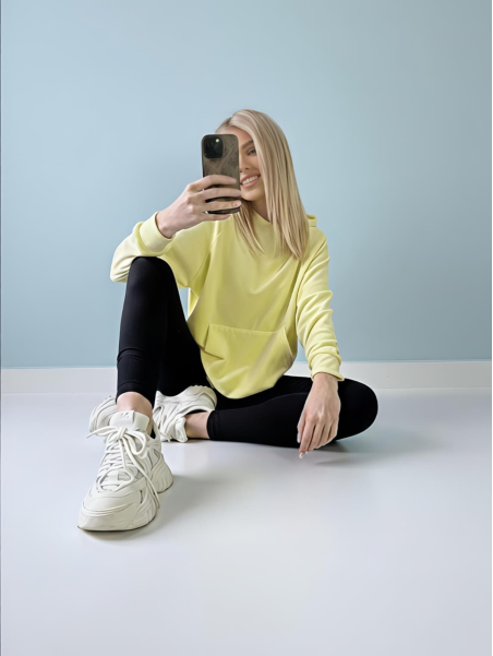 BLUZA WELUR LUX CYTRYNOWA DMF