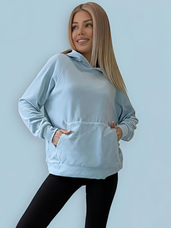 BLUZA WELUR LUX BABY BLUE DMF