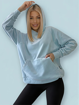 BLUZA WELUR LUX BABY BLUE DMF