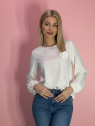 Bluzka z ozdobnym kwiatem ecru