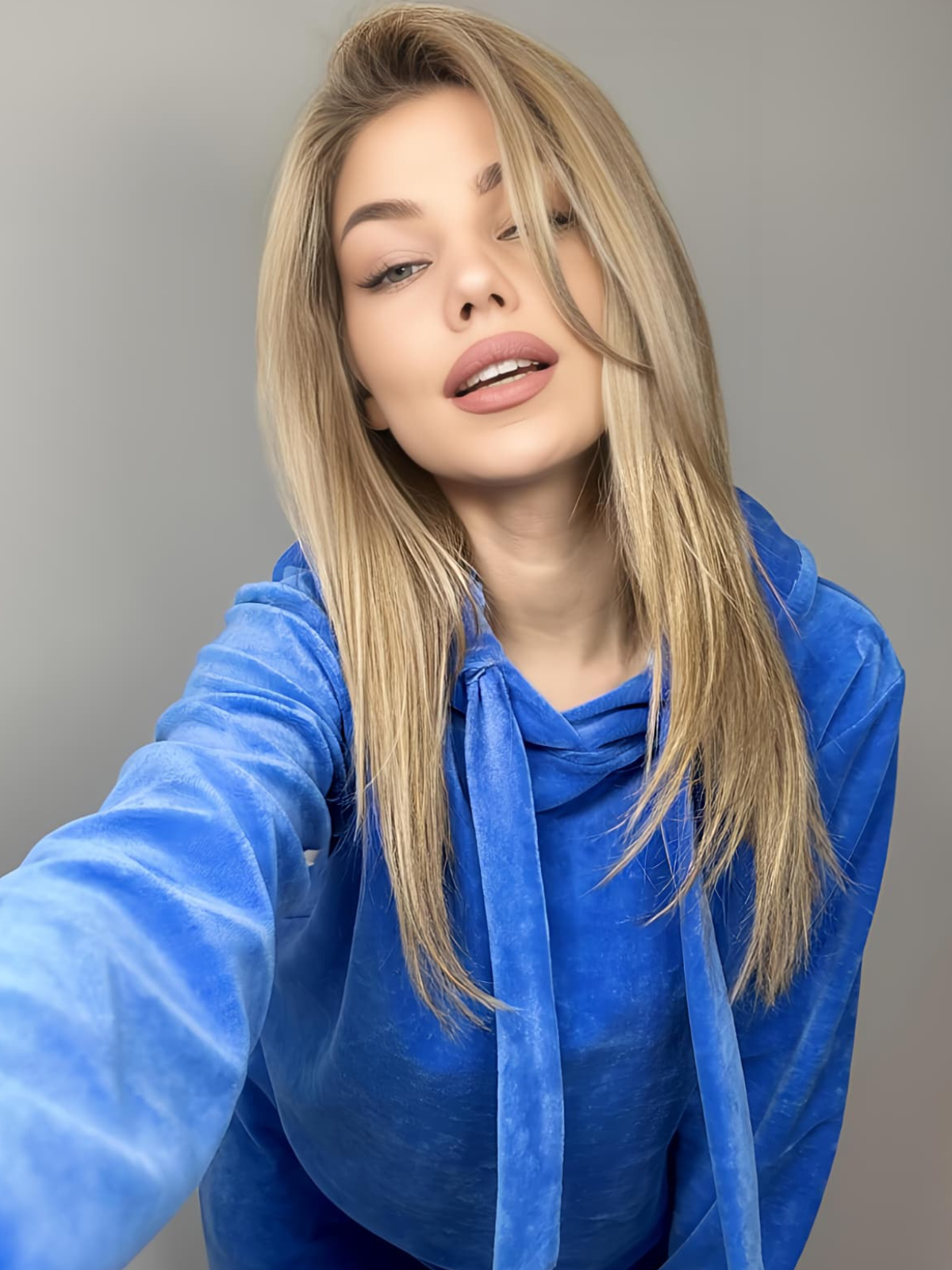 KOMPLET WELUROWY BAWEŁNIANY DMF NIEBIESKI