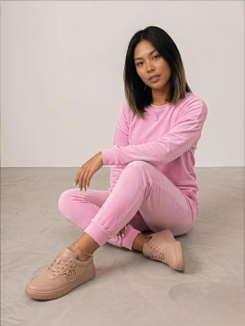 WELUROWY KOMPLET INESS RÓŻOWY