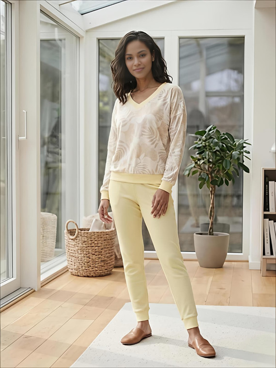 DRES WELUROWY ŻÓŁTY PRINT