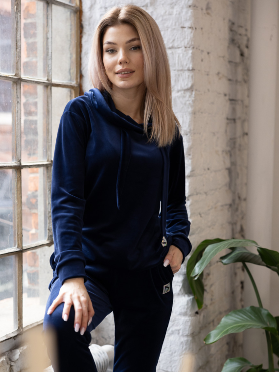 KOMPLET WELUROWY GRANATOWY DMF