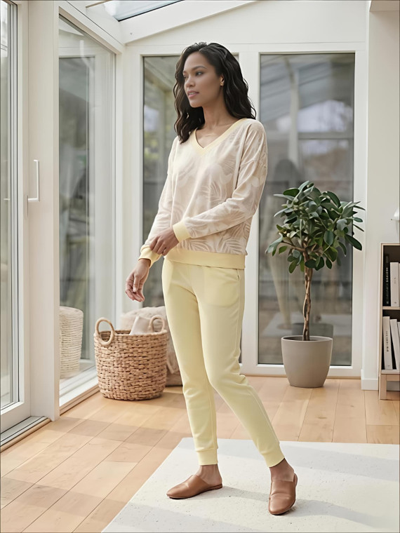 DRES WELUROWY ŻÓŁTY PRINT