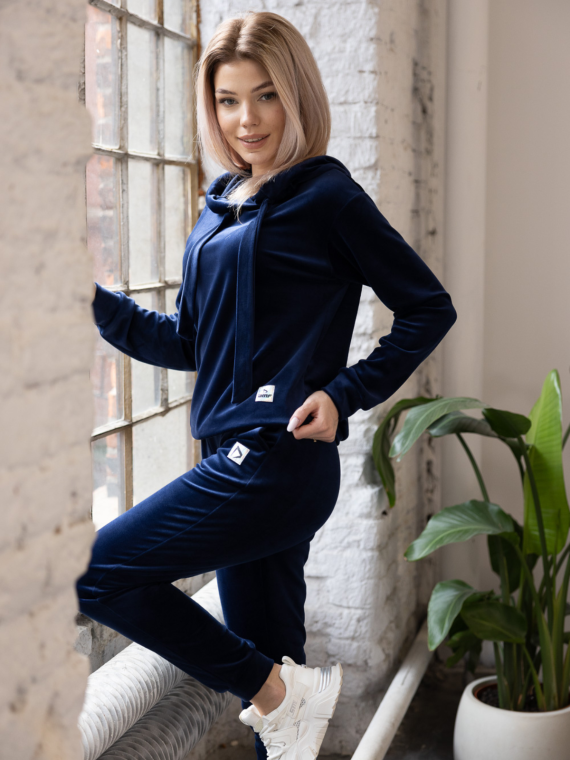 KOMPLET WELUROWY GRANATOWY DMF