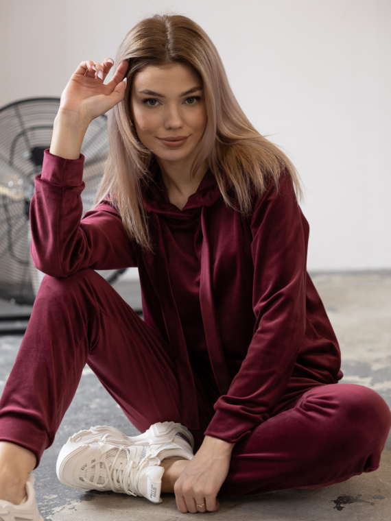 KOMPLET WELUROWY BURGUNDOWY VIBES