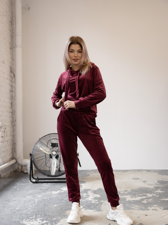 KOMPLET WELUROWY BURGUNDOWY VIBES