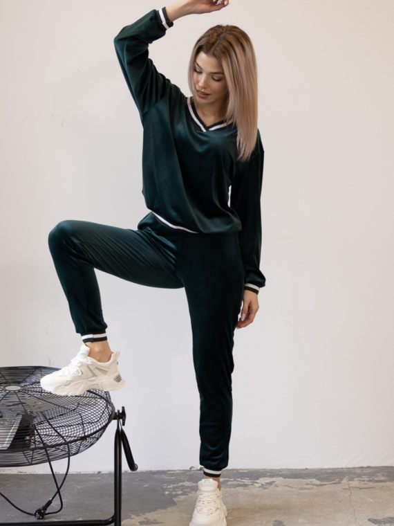 DRES WELUROWY  BUTELKOWA ZIELEŃ DUO