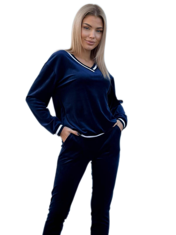 DRES WELUROWY GRANATOWY DUO